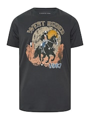 BadRhino Big & Tall Grey West Rodeo 100% Cotton T-Shirt - Image 4 of 6