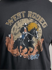 BadRhino Big & Tall Grey West Rodeo 100% Cotton T-Shirt - Image 6 of 6