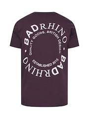 BadRhino Big & Tall Purple Circle Logo 100% Cotton T-Shirt - Image 4 of 6