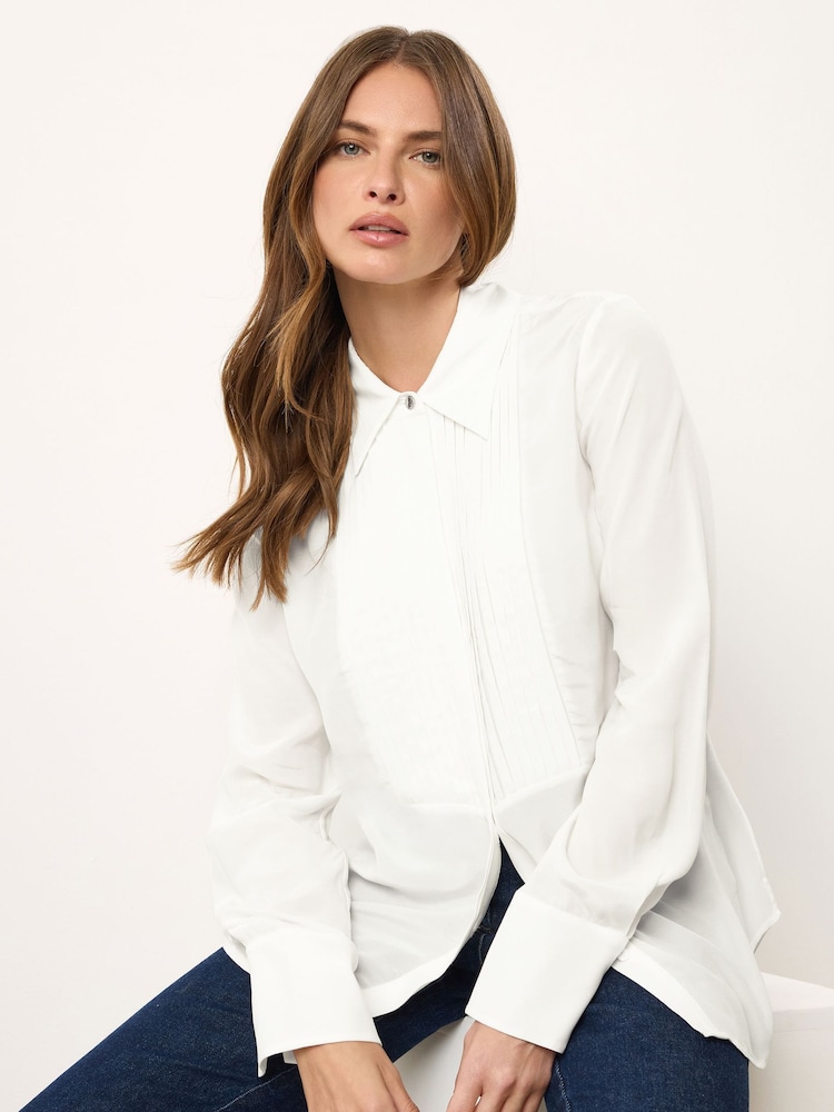 Star by Julien MacDonald White Pintuck Blouse - Image 1 of 3 Star by Julien MacDonald White Pintuck Blouse - Image 1 of 3