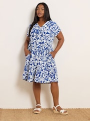 Evans Purple Jersey Crepe Swing Dress - Image 1 of 5