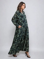 Vestido largo con estampado floral y pollera escalonada de Religion Sunset - Imagen 6 de 6