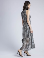 Religion Aida Midi Dress In Snake Skin Print With Handkerchief Hem - Image 2 of 6