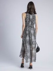 Religion Aida Midi Dress In Snake Skin Print With Handkerchief Hem - Image 4 of 6