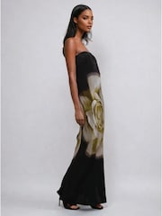 Religion Black Coco Maxi Bandeau Dress With Large Floral Print - Image 3 of 6