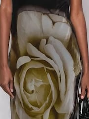 Religion Black Coco Maxi Bandeau Dress With Large Floral Print - Image 4 of 6