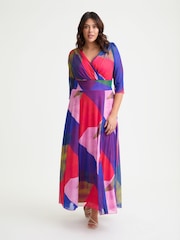 Scarlett & Jo Multi Verity Multi Colour Patchwork Print Maxi Gown - Image 1 of 4