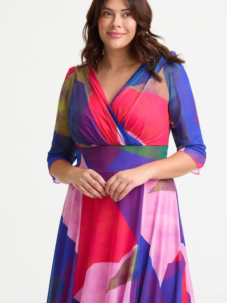 Scarlett & Jo Multi Verity Multi Colour Patchwork Print Maxi Gown - Image 2 of 4