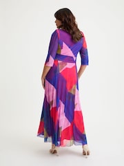 Scarlett & Jo Multi Verity Multi Colour Patchwork Print Maxi Gown - Image 4 of 4