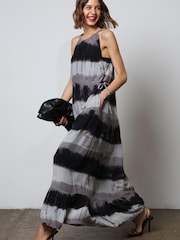 Religion Black Unknown Maxi Dress In Tie Dye Stripe Dress - Image 1 of 7