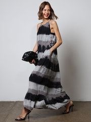 Religion Black Unknown Maxi Dress In Tie Dye Stripe Dress - Image 6 of 7