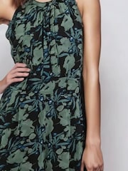 Religion Green Crew Halterneck Floral Print 100% Cotton Jumpsuit - Image 5 of 5
