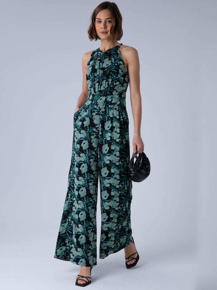 Religion Green Crew Wide Leg Jumpsuit in Abstract Façade Print - Image 7 of 7