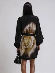 Religion Black 100% Cotton Coco Tunic With Large Floral Placement - Image 5 of 6