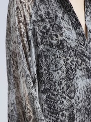 Religion Cala Tiered Boho 100% Cotton Maxi Dress In Snake Skin Print - Image 5 of 6
