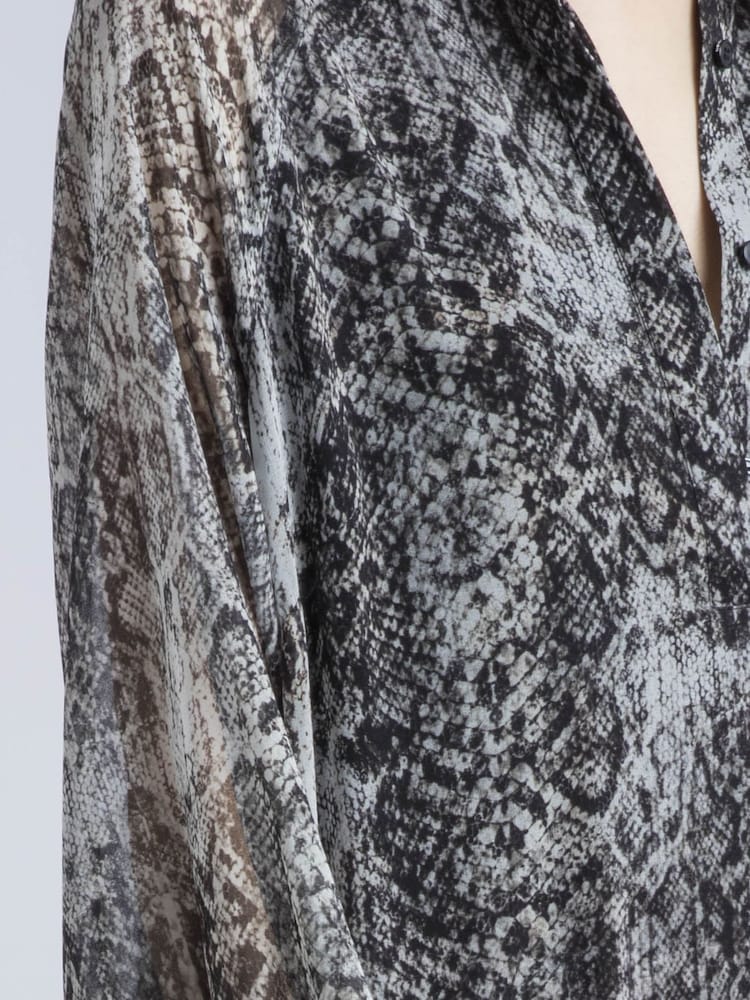Religion Black Cala Tiered Boho 100% Cotton Maxi Dress In Snake Skin Print - Image 5 of 6