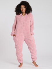 Loungeable Pink Bolt Sherpa XL Ears Teddy All-In-One - Image 4 of 6