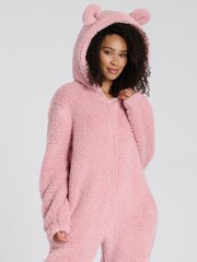 Loungeable Pink Bolt Sherpa XL Ears Teddy All-In-One - Image 5 of 6