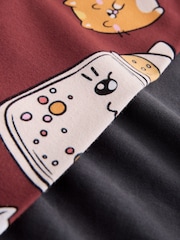 Charcoal Grey Bubble Tea Graphic Print Top and Leggings Set (3-16yrs) - Image 8 of 9