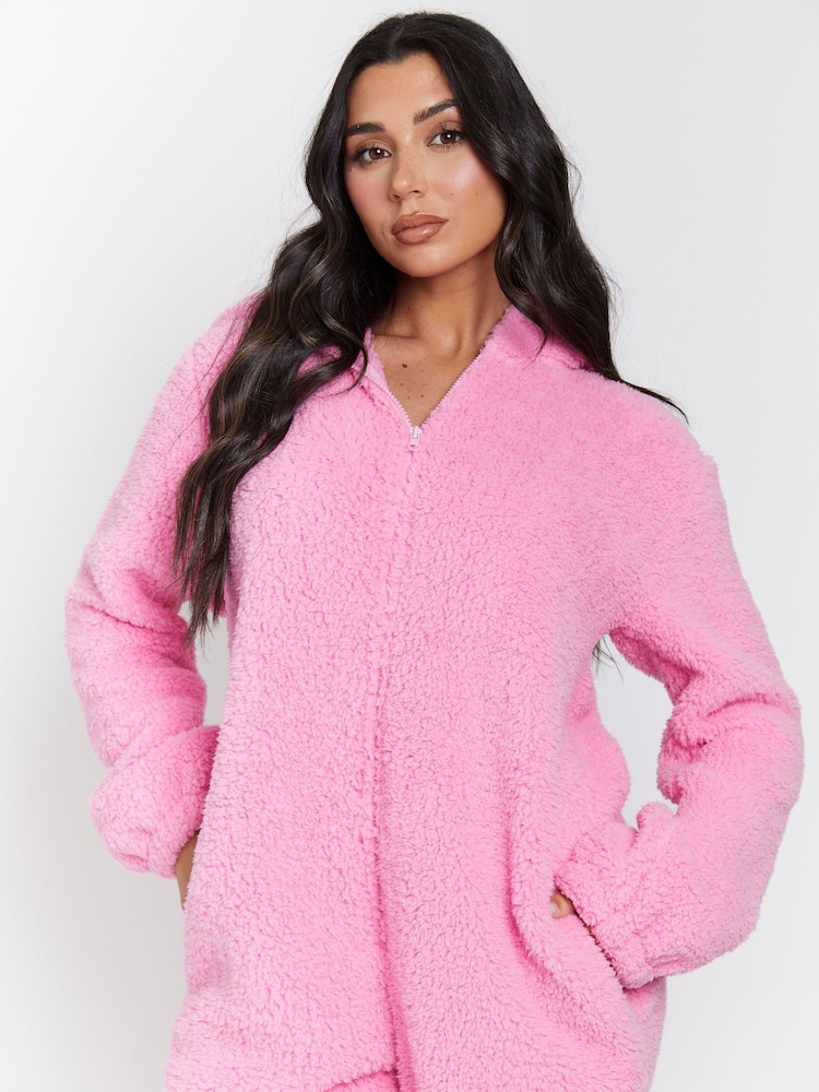 Loungeable Pink Sherpa XL Ears Teddy All-In-One - Image 5 of 5