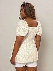 Yours Curve Anglaise Peplum Pico Top - Imagen 3 de 5
