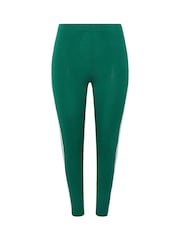 Yours Curve Green Side Stripe Leggings - Image 4 of 4