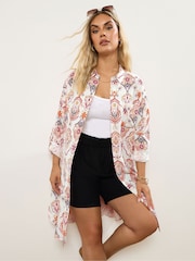 Yours Curve White Longline Shirt - Image 1 of 5