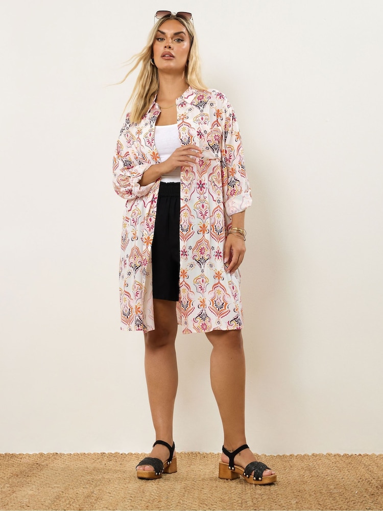 Yours Curve White Longline Shirt - Image 2 of 5
