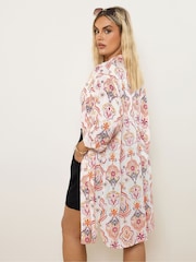 Yours Curve White Longline Shirt - Image 3 of 5