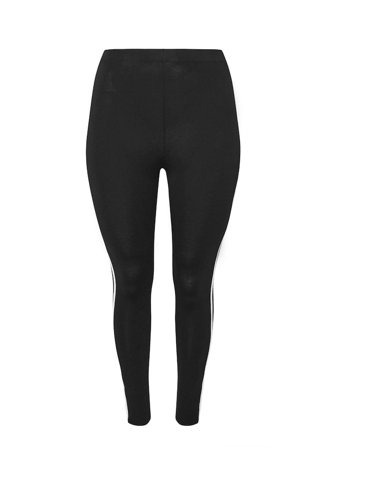 Yours Curve Black Side Stripe Leggings - Image 5 of 5