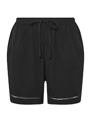 Yours Curve Black Ladder Shorts - Image 2 of 2