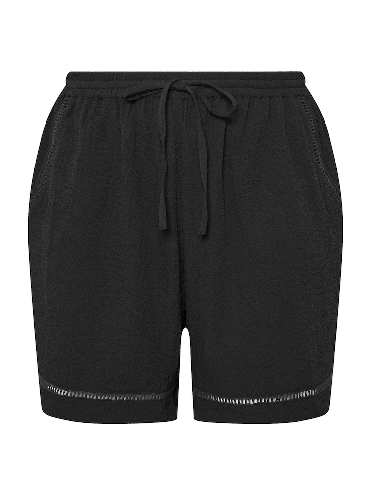 Yours Curve Black Ladder Shorts - Image 2 of 2