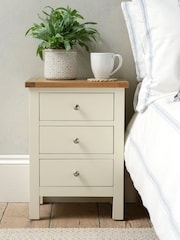 Cotswold Company Classic Cream Simply 3 Drawer Bedside Table - Image 1 of 6
