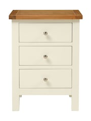 Cotswold Company Classic Cream Simply 3 Drawer Bedside Table - Image 2 of 6
