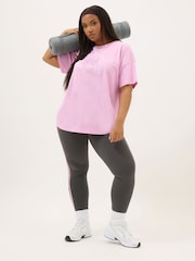 Yours Curve Grey Side Stripe Leggings - Image 2 of 6