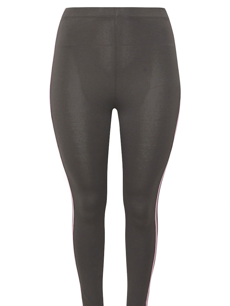 Yours Curve Grey Side Stripe Leggings - Image 6 of 6 Yours Curve Grey Side Stripe Leggings - Image 6 of 6