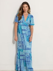Long Tall Sally Blue Crinkle Maxi Dress - Image 2 of 5