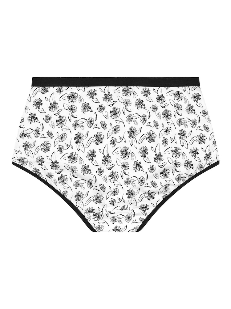 Yours Curve Mono Floral Print Full Briefs 5 Pack Knickers - Imagen 9 de 9 Yours Curve Mono Floral Print Full Briefs 5 Pack Knickers - Imagen 9 de 9