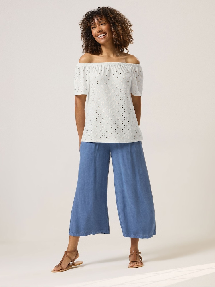 Blanco - M&Co Broderie Bardot Top - Imagen 2 de 5