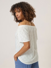 Blanco - M&Co Broderie Bardot Top - Imagen 3 de 5