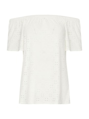 Blanco - M&Co Broderie Bardot Top - Imagen 5 de 5