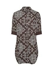 Yours Curve Brown Longline Shirt - Image 5 of 5