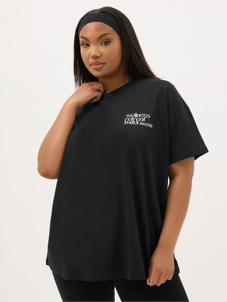 Preto - Camiseta ativa Yours Curve Wellness Retreat - Imagem 1 de 6