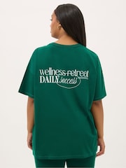 Yours Curve Green Wellness Retreat Active T-Shirt - Image 3 of 6