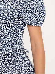 M&Co Blue Petite Wrap Maxi Dress - Image 4 of 5