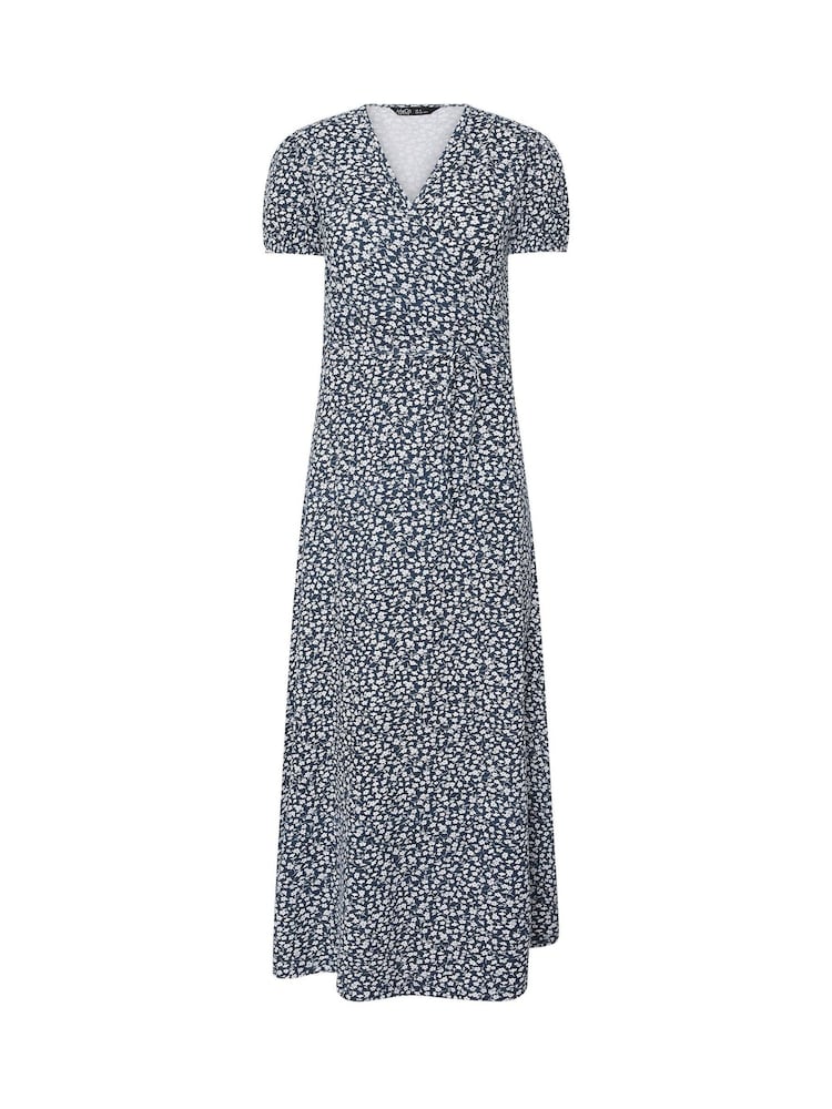 M&Co Blue Petite Wrap Maxi Dress - Image 5 of 5