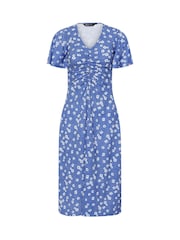 M&Co Blue Petite Flutter Sleeve Dress - Image 1 of 1