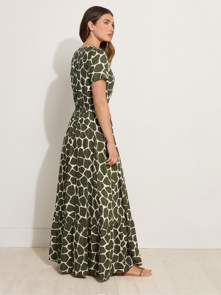 knee length dresses for ladies Nala | Green Asymmetric Maxi Dress with Split main image 0
