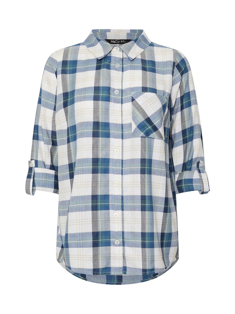 M&Co Blue Check Shirt - Image 4 of 4
