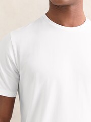 Reiss White Flex Stretch-Cotton Loungewear T-Shirts 2 Pack - Image 3 of 5